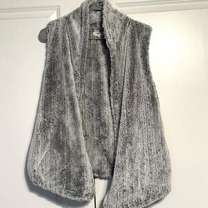 Dylan Plush Gray Faux Fur Vest